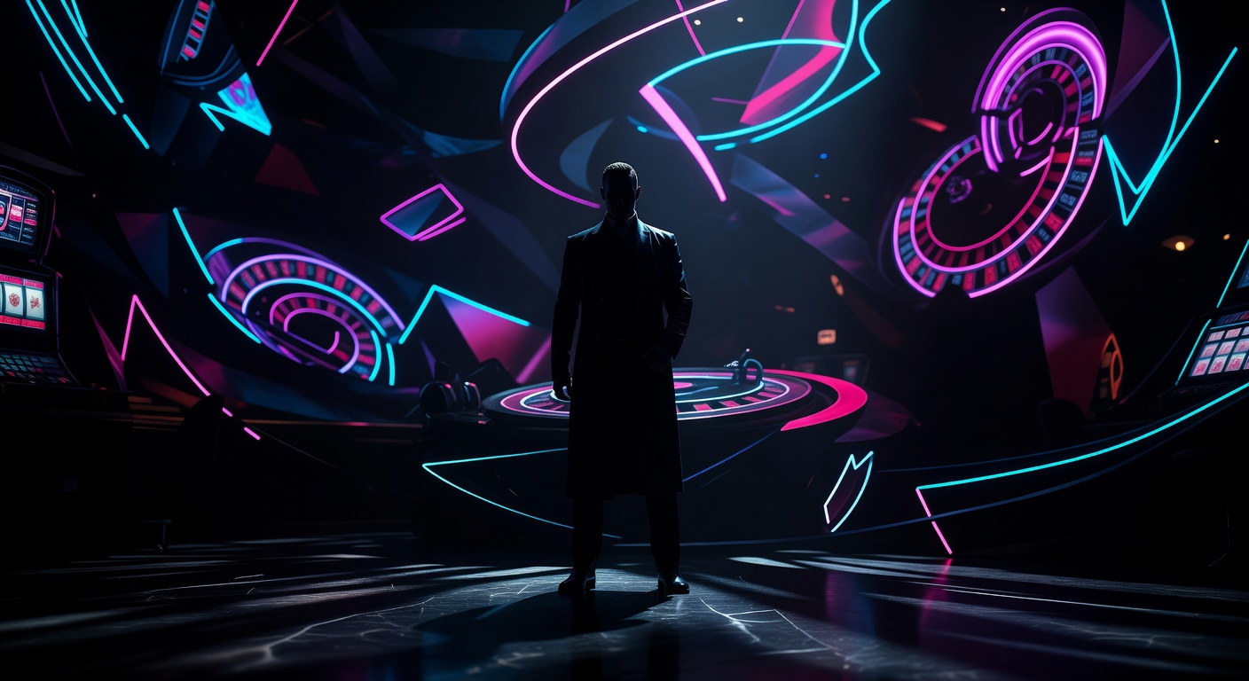 Abstract dark neon casino background